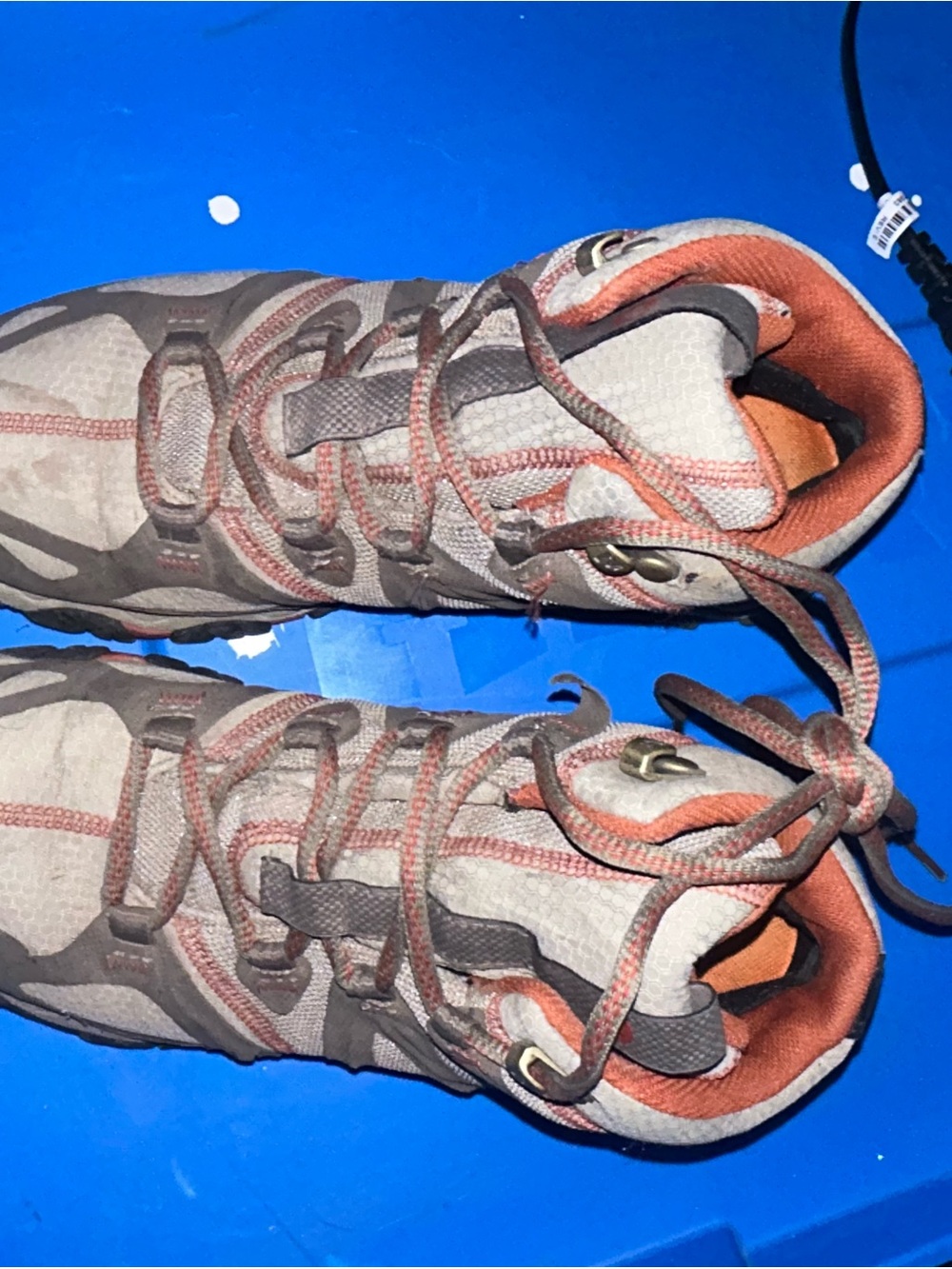 Merrell Gray and Orange Hiking Shoes